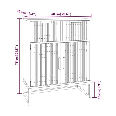 vidaXL Credenza Nera 60x30x75 cm in Legno Multistrato