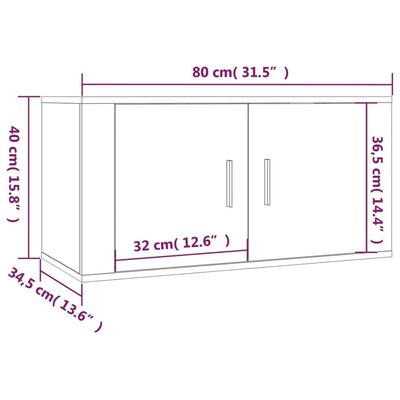 vidaXL Set Mobili Porta TV 3 pz Bianco in Legno Multistrato