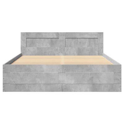 vidaXL Giroletto Testiera Grigio Cemento 140x190 cm Legno Multistrato