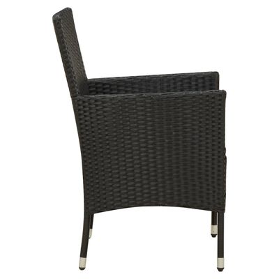 vidaXL Set da Pranzo da Giardino 7 pz con Cuscini in Polyrattan Nero