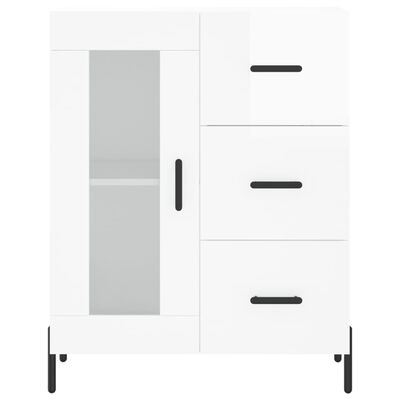 vidaXL Credenza Bianco Lucido 69,5x34x180 cm in Legno Multistrato