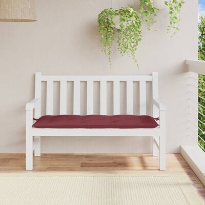 vidaXL Cuscino Panca Giardino Rosso Vino Mélange 120x50x7cm Tessuto