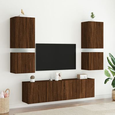 vidaXL Mobile TV Parete Rovere Marrone 40,5x30x40 cm Legno Multistrato