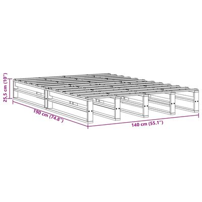 vidaXL Letto senza Materasso 140x190 cm in Legno Massello di Pino