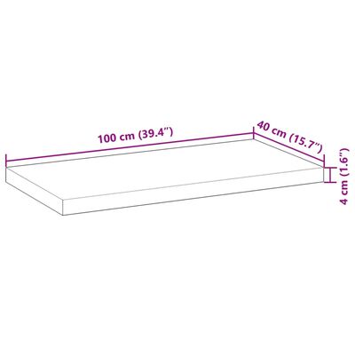 vidaXL Piano per Tavolo 100x40x4 cm Rettangolare Legno Massello Acacia