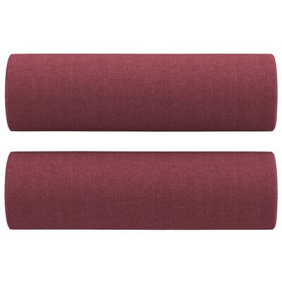 vidaXL Cuscini Decorativi 2 pz Rosso Vino Ø15x50 cm in Tessuto