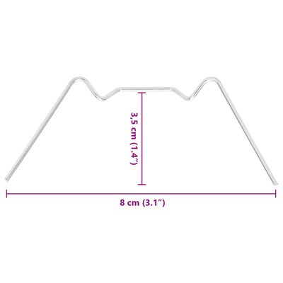 vidaXL Clip per Serre 50 pz Tipo W in Acciaio Zincato