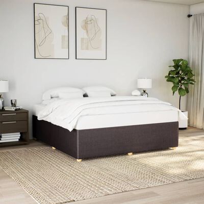 vidaXL Giroletto senza Materasso Marrone Scuro 180x200 cm Tessuto