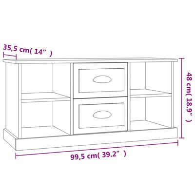 vidaXL Mobile Porta TV Nero 99,5x35,5x48 cm in Legno Multistrato