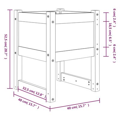 vidaXL Fioriera Marrone Ambra 40x40x52,5 cm in Legno Massello di Pino