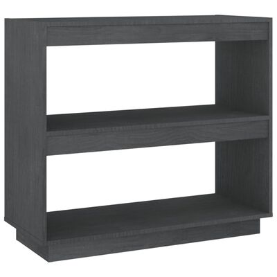 vidaXL Libreria Grigia 80x35x71 cm in Legno Massello di Pino