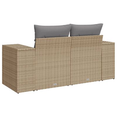 vidaXL Divano da Giardino con Cuscini a 2 Posti Beige in Polyrattan