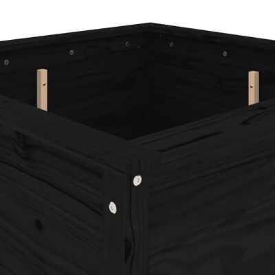 vidaXL Fioriera da Giardino Nera 82,5x82,5x78cm Legno Massello di Pino