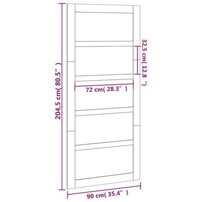 vidaXL Porta del Granaio 90x1,8x204,5 cm in Legno Massello di Pino