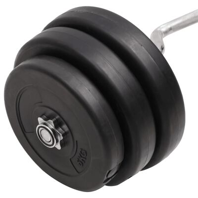 vidaXL Bilanciere Curvo con Dischi 90 kg