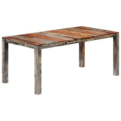 vidaXL Tavolo da Pranzo Grigio 180x90x76 cm Legno Massello di Sheesham