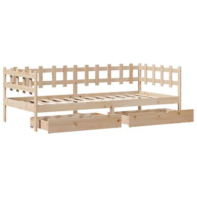 vidaXL Dormeuse con Cassetti 80x200 cm in Legno Massello di Pino