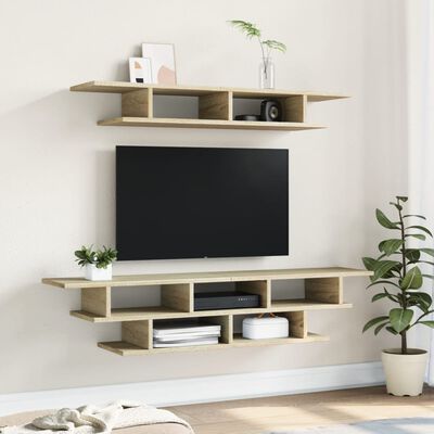 vidaXL Mobili TV a Muro Rovere Sonoma in Legno Multistrato