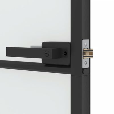 vidaXL Porta Interni Sottile Nera 93x201,5cm Vetro Temperato Alluminio