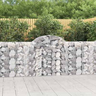 vidaXL Cesti Gabbioni ad Arco 13 pz 200x30x100/120 cm Ferro Zincato