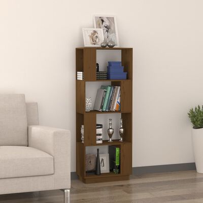 vidaXL Libreria/Divisorio Ambrato 51x25x132 cm in Massello di Pino