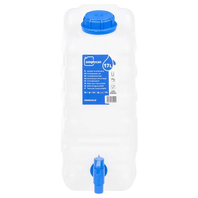 vidaXL Contenitore Acqua con Rubinetto Trasparente 15 L in Plastica