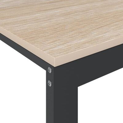 vidaXL Scrivania Computer Nera e Rovere 110x60x73 cm Legno Multistrato