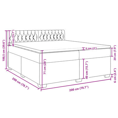 vidaXL Giroletto a Molle con Materasso Rosa 200x200 cm in Velluto