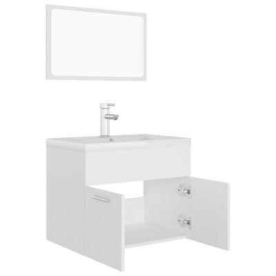 vidaXL Set Mobili da Bagno Bianco in Truciolato