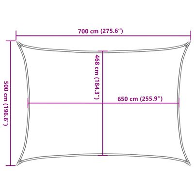 vidaXL Vela Parasole Sabbia 7x5 m 100% Poliestere Oxford