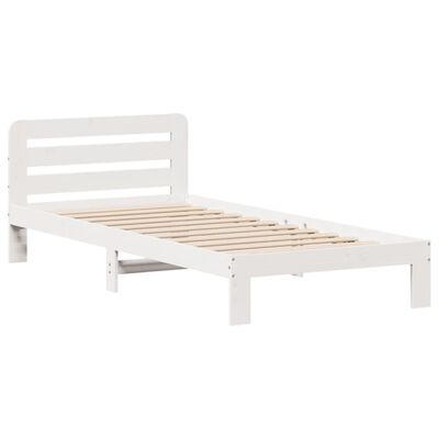 vidaXL Letto senza Materasso Bianco 90x200 cm Legno Massello di Pino