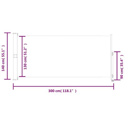 vidaXL Tenda Laterale Retrattile per Patio 140x300 cm Marrone