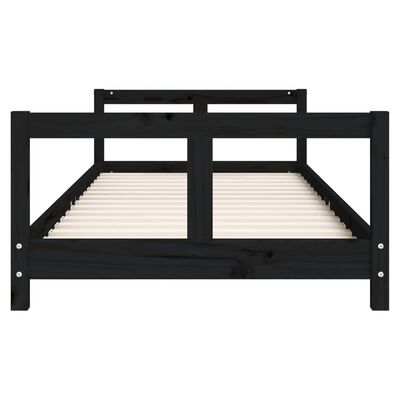 vidaXL Giroletto per Bambini Nero 80x200 cm in Legno Massello di Pino