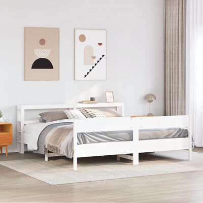 vidaXL Letto senza Materasso Bianco 180x200 cm Legno Massello di Pino