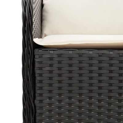 vidaXL Set da Pranzo da Giardino 7 pz Nero con Cuscini in Polyrattan