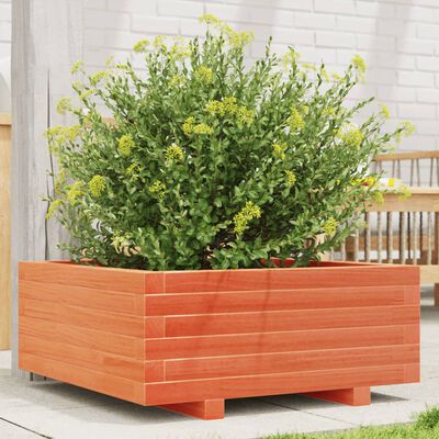 vidaXL Fioriera Giardino Marrone Cera 60x60x26,5cm Legno Massello Pino