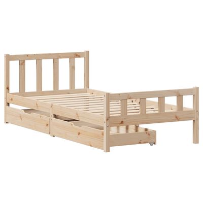 vidaXL Letto senza Materasso 75x190 cm in Legno Massello Pino