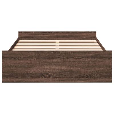 vidaXL Giroletto Cassetti Rovere Marrone 120x190 cm Legno Multistrato