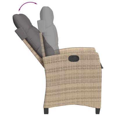 vidaXL Set Pranzo da Giardino 9 pz con Cuscini Beige Misto Polyrattan