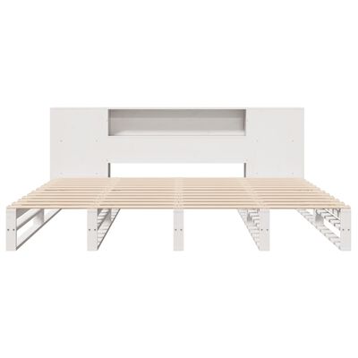 vidaXL Letto Libreria senza Materasso Bianco 180x200 cm Legno Massello