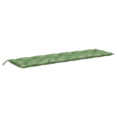 vidaXL Cuscini Panca Giardino 2 pz Motivo a Foglie 200x50x7 cm Tessuto