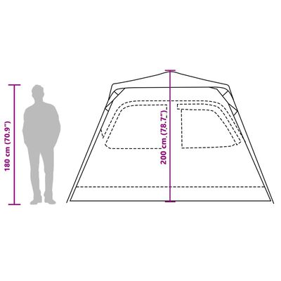 vidaXL Tenda Familiare a Cupola 6 Persone Verde a Rilascio Rapido