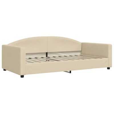 vidaXL Divano Letto Estraibile con Cassetti Crema 100x200cm in Tessuto