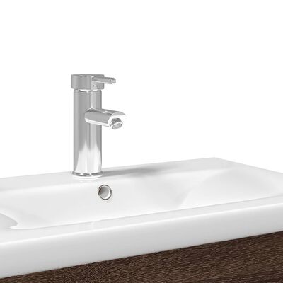 vidaXL Mobile da Bagno con Lavabo Integrato Rovere Marrone