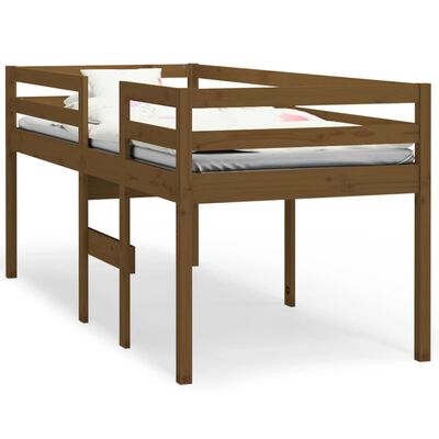 vidaXL Letto a Soppalco Ambra 80x200 cm in Legno Massello di Pino