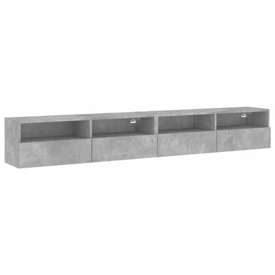 vidaXL Mobili TV Muro 2pz Grigio Cemento 100x30x30cm Legno Multistrato