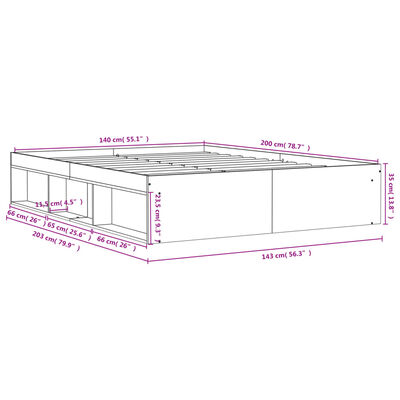 vidaXL Giroletto Rovere Sonoma 140x200 cm