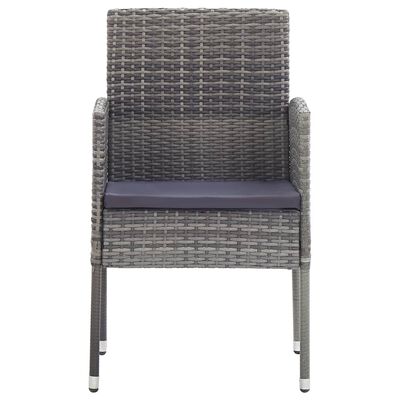 vidaXL Sedie Giardino con Cuscini Grigio Scuro 2 pz Grigie Polyrattan