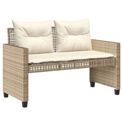 vidaXL Set Divano da Giardino 4 pz con Cuscini Beige Polyrattan Vetro