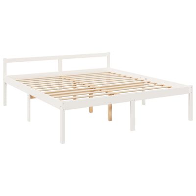 vidaXL Letto per Anziani Bianco 200x200 cm in Legno Massello di Pino